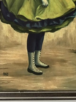 Vintage Maio Big Eye Girl Art Print High Button Shoes Parasol 2
