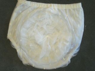 Vintage Cover Up Cutler Ivory Rubber Pants Diaper Cover Ruffles