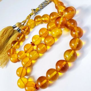 Vintage German Amber Bakelite - Faturan 33 Prayer Beads بكلايت Rosary Masbaha