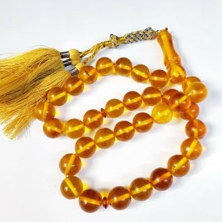 VINTAGE German amber Bakelite - FATURAN 33 Prayer Beads بكلايت ROSARY masbaha 2