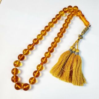 VINTAGE German amber Bakelite - FATURAN 33 Prayer Beads بكلايت ROSARY masbaha 3