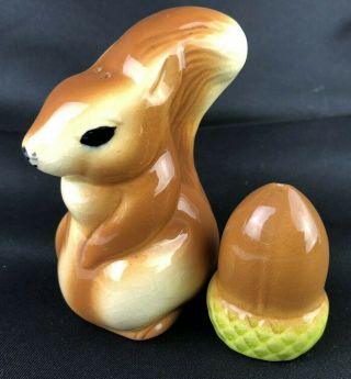 Vintage Squirrel And Acorn Nut Salt And Pepper Shakers Pottery