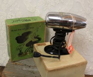 Chrome Oster Airjet Electric Hair Dryer On Stand Model 202 With Box