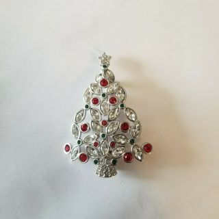 Swarovski Signed Vintage Retired 2002 Crystal Christmas Tree Pin Brooch