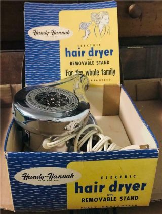 Vintage Handy Hannah Electric Hair Dryer With Stand & Box