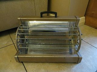 Antique Vintage Belling Electric One Bar Heater/ Fire 1950s Gold Metal