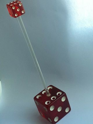 Price Large Bakelite Cherry Red Dice Swizzle Stick Holder