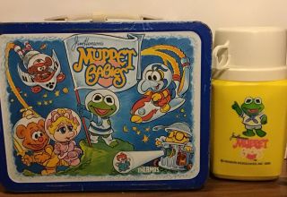 Vintage 1985 Jim Henson’s Muppet Babies Metal Lunchbox With Thermos