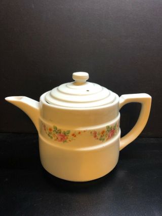 Vintage Drip - O - Lator Floral Porcelain Coffee Tea Pot Enterprise Aluminum Co.