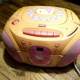 Vintage Hello Kitty Radio Cassette & Cd Player Peach Emerson Portable Boombox