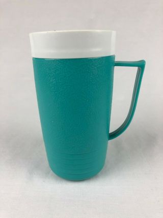 Vintage Therm - O - Ware Sun Frost Insulated Plastic Tumbler Cup Retro Blue Handle