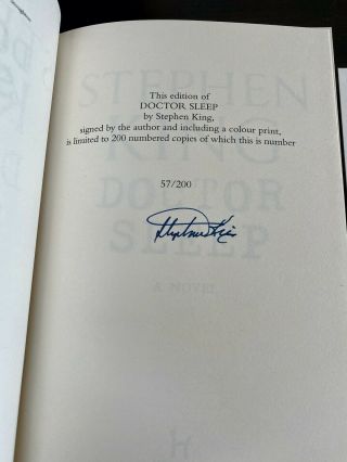 STEPHEN KING - DOCTOR SLEEP.  UK SIGNED LIMITED EDITION.  1 /200.  Real signature 4