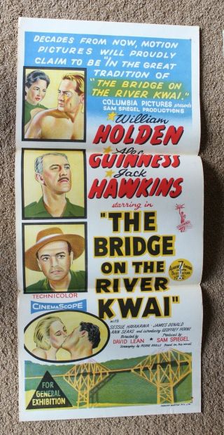 The Bridge On The River Vintage Daybill Insert Movie Poster Day Bill