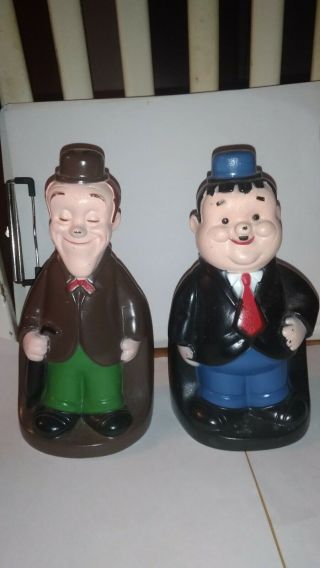 Vintage 1974 Laurel And Hardy Coin Banks Larry Harmon Pictures