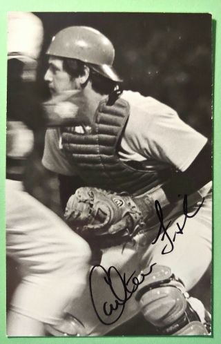 Vintage Carlton Fisk Autograph - - Boston Red Sox - - Photo Post Card - Postcard