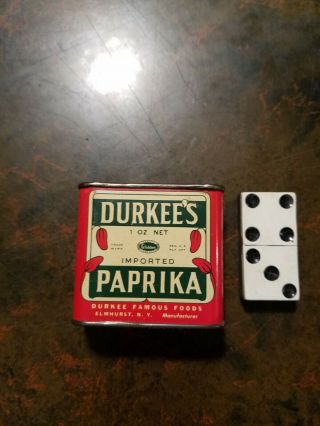 Vintage Early Paprika Spice Tin Durkee 