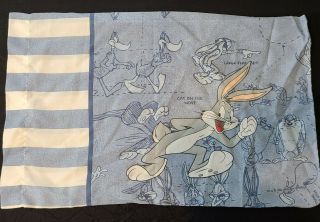 1996 Vintage Looney Tunes Bugs Bunny Taz Pillow Case