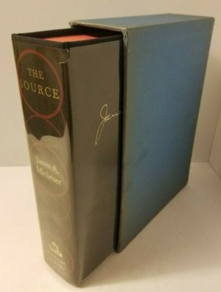 Signed/limited Edition: The Source By James Michener,  1965 Hardcover,  Slipcase