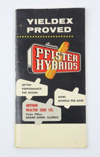 Vtg Pfister Hybrids Corn Farm Notebook Pocket Ledger 1950s Booklet Advertising 3