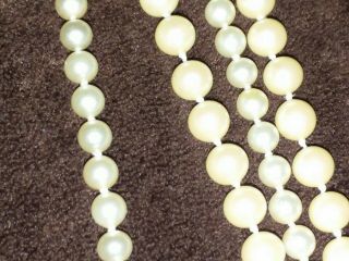2 Vintage Pearl Beaded Knotted Strand Necklace Sterling Silver.  925 Clasp 2