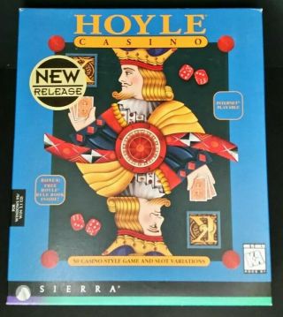 1996 Hoyle Casino By Sierra Vintage Big Box Pc Game Cdrom Windows 95/3.  1