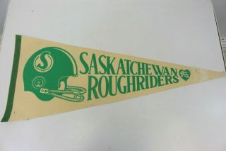 Vintage Saskatchewan Roughriders Cfl Football Pennant Usa 1970 - 80 