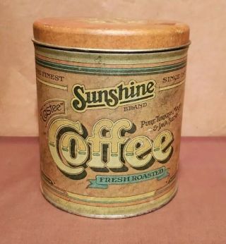 Vintage Sunshine Coffee Tin Canister Ballonoff 1977