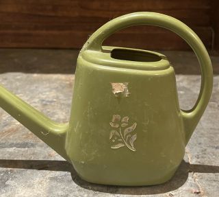 Vintage Plastic Green Watering Can Small Houseplants Flowers Long Reach 2