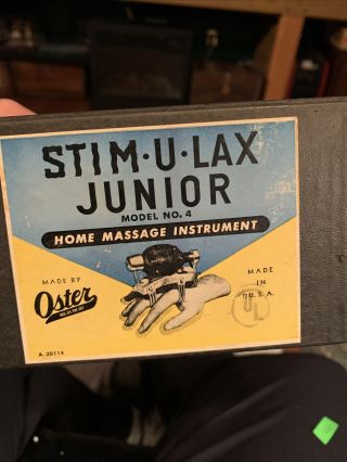 Vintage Oster Stim - U - Lax Junior Model No.  4 Home Massage Instrument