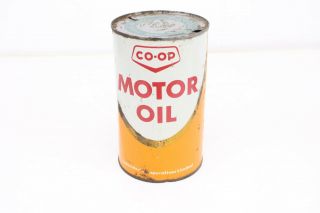 Vintage Co - Op Motor Oil Can Tin1 Imperial Quart (empty) Advertising Gas M54