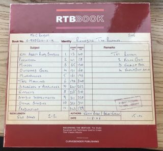 Rtb Recording The Beatles: The Studio Equipment & Techniques Book Kehew And Ryan