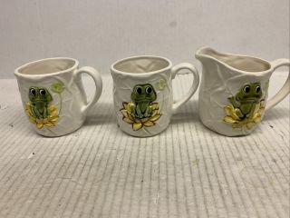Vintage Sears And Roebuck 1978 And 1977 Neil The Frog Cups And Creamer