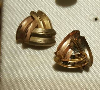 Vintage 14K Yellow Gold Jacmel Mauritius Earrings w Box ESTATE FIND 2