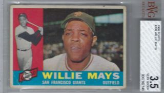 Willie Mays Hof 1960 Topps 200 Graded Vintage Bvg 3.  5