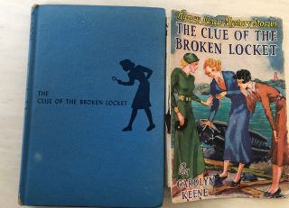 Nancy Drew Broken Locket Vintage Solid Blue Bsep Hc / Ws Dj