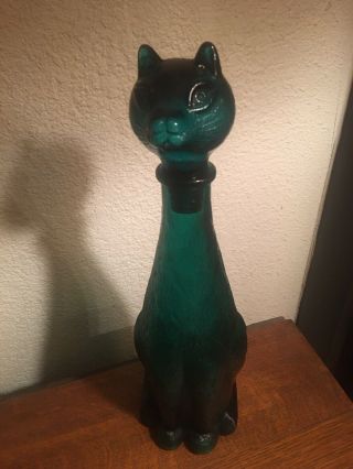 Vintage 1960’s Mid Century Italian Glass Cat Decanter