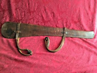 Vintage Cinnamon Brown 33 " Red Head Leather Saddle Rifle Scabbard W/straps