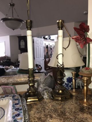 I Have A Matching Vintage Brass Candlestick Lamps By Stiffel