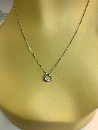 Vintage Sterling Silver Tiffany & Co Elsa Peretti Floating Heart On Chain 2.  5 Gm