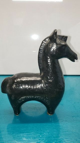 Black Mcm Horse Ceramic Figurine Bitossi Styling