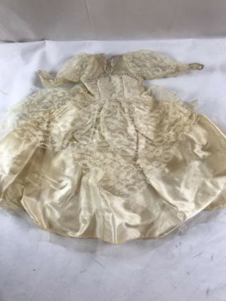 Vintage Doll Satin & Lace Wedding Ivory Dress 13” Tall