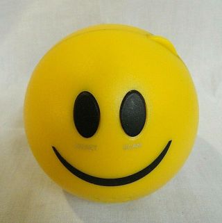 Look 1970`s Pop Culture Yellow Smiley Face Transistor Radio Ball