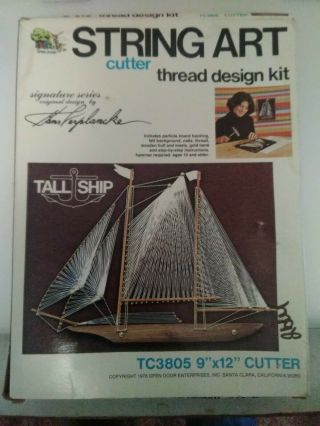 Vintage 1976 Open Door String Art Kit Boat Cutter Ship