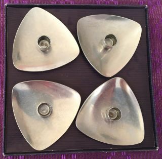 Vintage Lundtofte Danish Stainless Steel Candle Holders