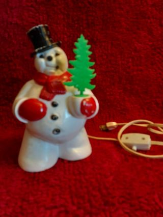 Vintage 1950s Frosty The Snowman With Christmas Tree.