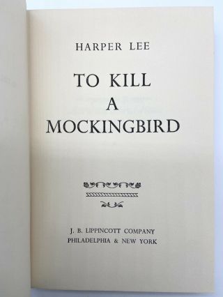 To Kill a Mockingbird - 1ST EDITION - 8th Printing - HARPER LEE - 1960 2