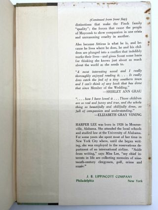 To Kill a Mockingbird - 1ST EDITION - 8th Printing - HARPER LEE - 1960 5