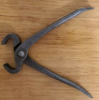 Vintage 7 - 3/4 " Sargent Blacksmith Farrier Nippers Tongs Nail Puller Tool