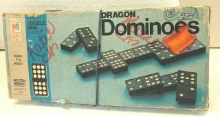 Vintage 1970 Dragon Dominoes By Milton Bradley Halsam Double Nine