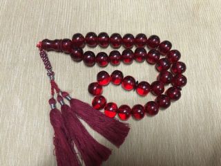 Natural Cherry Amber Faturan Rosary Bakelite 33 Prayer Beads بكلايت Faturan